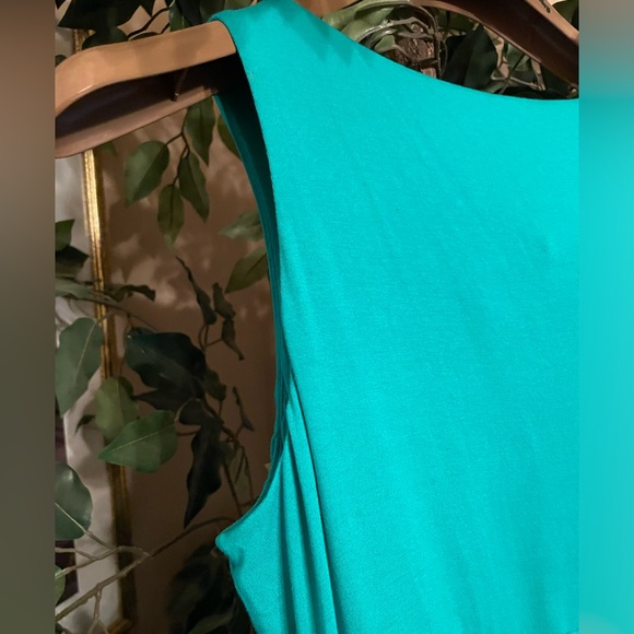 🩵 CHICO’S FOR YOU! TEAL SLEEVELESS DRESS HIGH BELTED WAIST MAXI  SZ:3 (16-18) - Picture 7 of 11